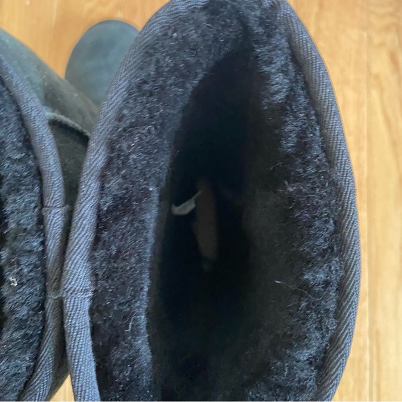 UGG Classic Tall II Boots Women's 8 Black Suede Leather Shearling Fur Lined Soft - Picture 7 of 12